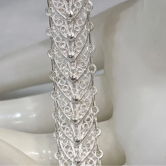 Sterling Silver Overlapping Filigree Bracelet